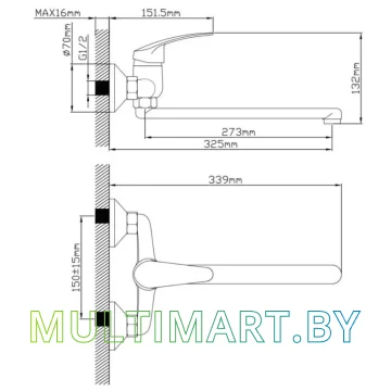 Смеситель AV Engineering AVSHU7-A132-246 картинка 2